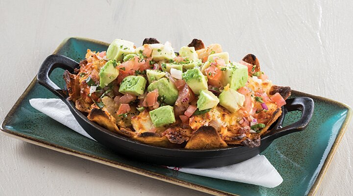 Loaded avocado sharing dish